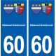 60 Ribécourt-Dreslincourt blason autocollant plaque stickers ville