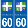 60 Sainte-Geneviève blason autocollant plaque stickers ville