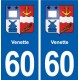 60 Venette blason autocollant plaque stickers ville