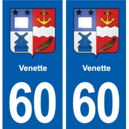 60 Venette blason autocollant plaque stickers ville