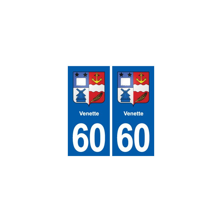 60 Venette blason autocollant plaque stickers ville