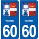 60 Venette blason autocollant plaque stickers ville