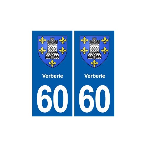 60 Verberie blason autocollant plaque stickers ville