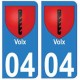 04 Volx ville autocollant plaque