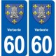60 Verberie blason autocollant plaque stickers ville