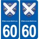 60 Villers-sous-Saint-Leu blason autocollant plaque stickers ville