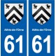 61 Athis-de-l'Orne blason autocollant plaque stickers ville