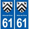 61 Athis-de-l'Orne blason autocollant plaque stickers ville