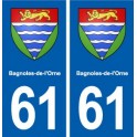 61 Bagnoles-de-l ' Orne wappen aufkleber typenschild aufkleber stadt