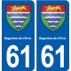 61 Bagnoles-de-l'Orne blason autocollant plaque stickers ville