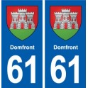 61 Domfront stemma adesivo piastra adesivi città