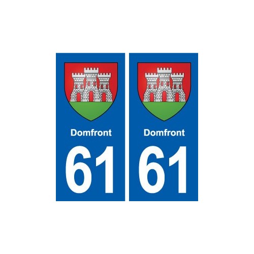 61 Domfront blason autocollant plaque stickers ville