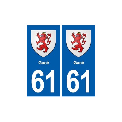 61 Gacé blason autocollant plaque stickers ville