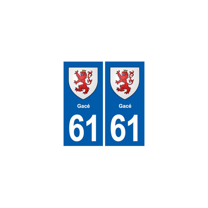 61 Gacé blason autocollant plaque stickers ville