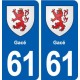 61 Gacé blason autocollant plaque stickers ville