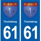 61 Tinchebray blason autocollant plaque stickers ville