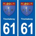 61 Tinchebray blason autocollant plaque stickers ville