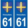 61 Vimoutiers blason autocollant plaque stickers ville