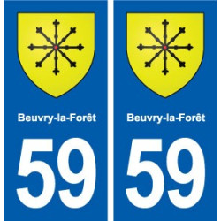 59  Beuvry-la-Forêt blason autocollant plaque stickers ville