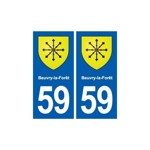 59  Beuvry-la-Forêt blason autocollant plaque stickers ville