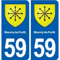 59  Beuvry-la-Forêt blason autocollant plaque stickers ville