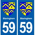 59 Blaringhem blason autocollant plaque stickers ville