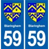 59 Blaringhem blason autocollant plaque stickers ville