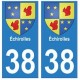 38 Echirolles blason autocollant plaque ville