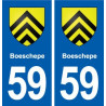 59 Boeschepe blason autocollant plaque stickers ville