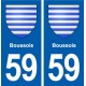 59 Boussois blason autocollant plaque stickers ville