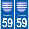 59 Boussois blason autocollant plaque stickers ville