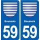 59 Boussois blason autocollant plaque stickers ville