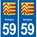 59 Busigny blason autocollant plaque stickers ville