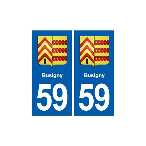 59 Busigny blason autocollant plaque stickers ville