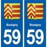 59 Busigny blason autocollant plaque stickers ville
