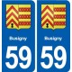 59 Busigny blason autocollant plaque stickers ville