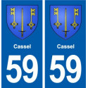 59 Cassel blason autocollant plaque stickers ville
