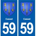 59 Cassel blason autocollant plaque stickers ville