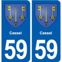 59 Cassel blason autocollant plaque stickers ville