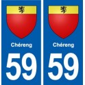 59 Chéreng blason autocollant plaque stickers ville