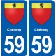59 Chéreng blason autocollant plaque stickers ville