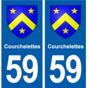 59 Courchelettes blason autocollant plaque stickers ville
