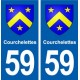 59 Courchelettes blason autocollant plaque stickers ville