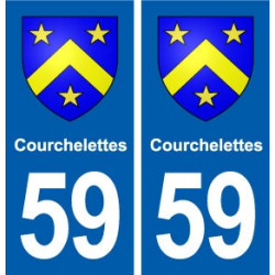 59 Courchelettes blason autocollant plaque stickers ville