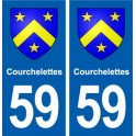 59 Courchelettes blason autocollant plaque stickers ville