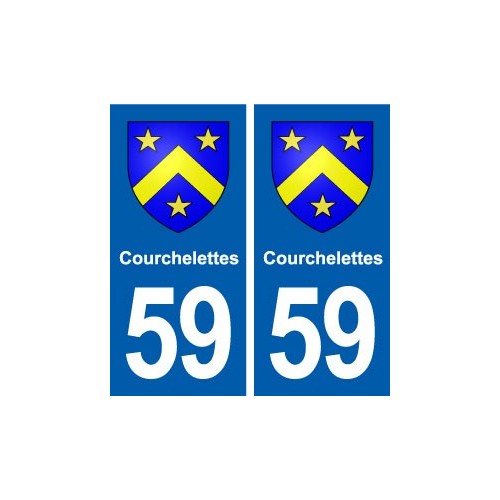 59 Courchelettes blason autocollant plaque stickers ville