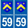 59 Courchelettes blason autocollant plaque stickers ville