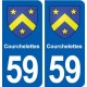 59 Courchelettes blason autocollant plaque stickers ville