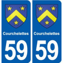 59 Courchelettes blason autocollant plaque stickers ville