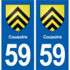 59 Cousolre blason autocollant plaque stickers ville